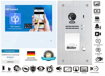 Video Türsprechanlage DX482 WiFi Video Türsprechanlage mit Bildspeicher und Weiterleitung auf's Smartphone